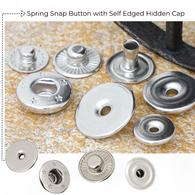 New Production - Spring Snap Button with Self Edged Hidden Cap
