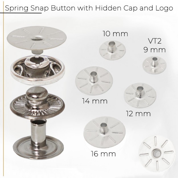 New Production - Spring Snap Button with Logo and Hidden Cap