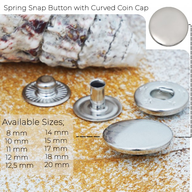 New Production - Spring Snap Button with Curved Coin Cap