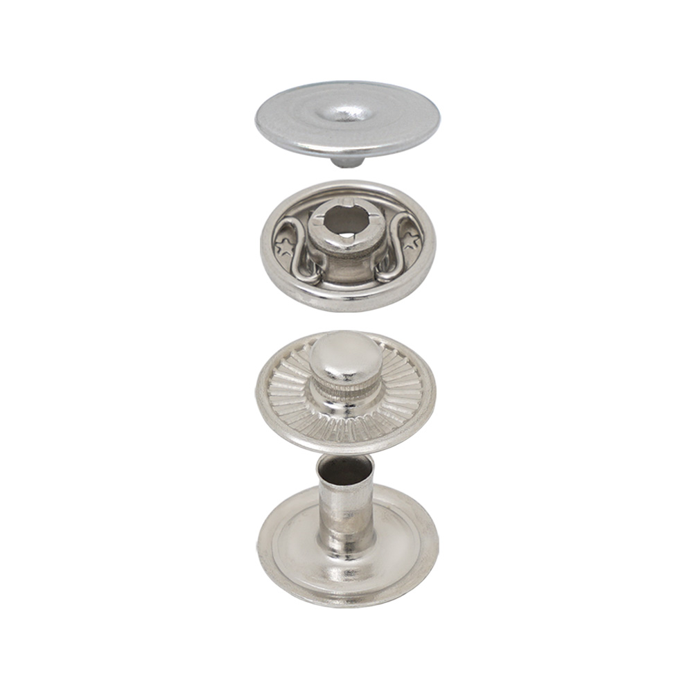 Single Spring Snap Buttons Bouton Pression Spring avec Calotte Cachée à bord Intérieur