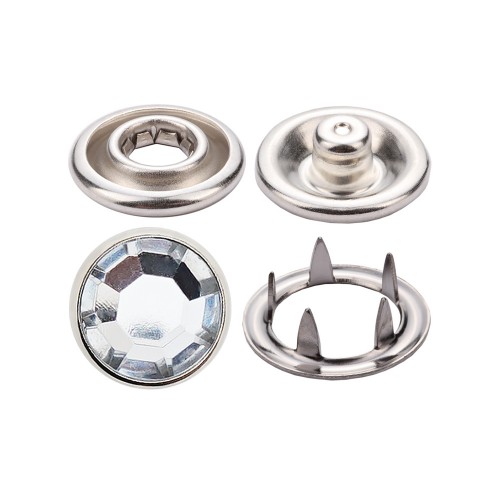 Bouton Pression à Griffes en Cristal