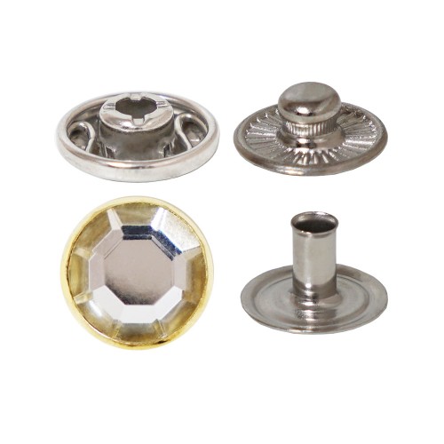 Bouton Pression Spring avec Calotte en Crystal